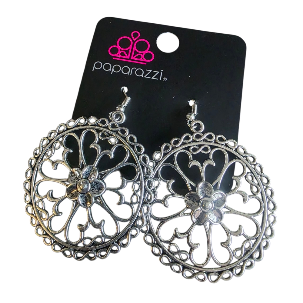 Paparazzi Intricate Silver Earrings